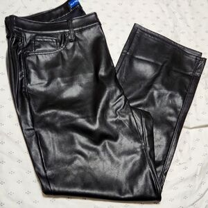 Old NAVY High Rise Faux Leather Bootcut Jeans Size 18Tall Black
